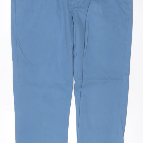 Marks and Spencer Blue Harbour Men's Blue 38x33 Regular Fit Chino Trousers