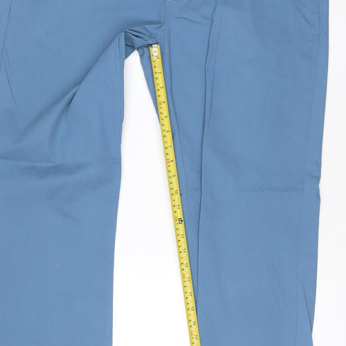 Marks and Spencer Blue Harbour Men's Blue 38x33 Regular Fit Chino Trousers