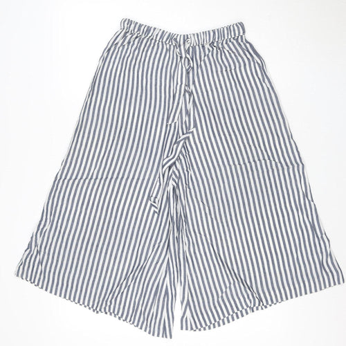 Monsoon Women’s Blue Striped Wide-Leg Culottes Size S Viscose