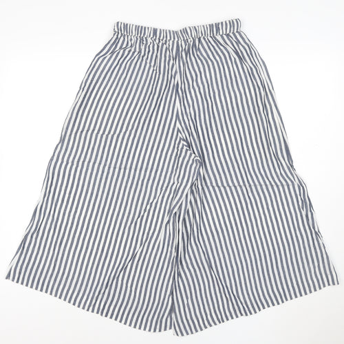 Monsoon Women’s Blue Striped Wide-Leg Culottes Size S Viscose