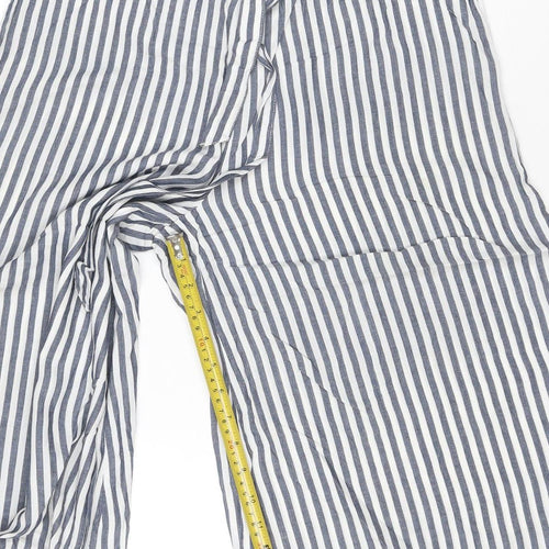 Monsoon Women’s Blue Striped Wide-Leg Culottes Size S Viscose