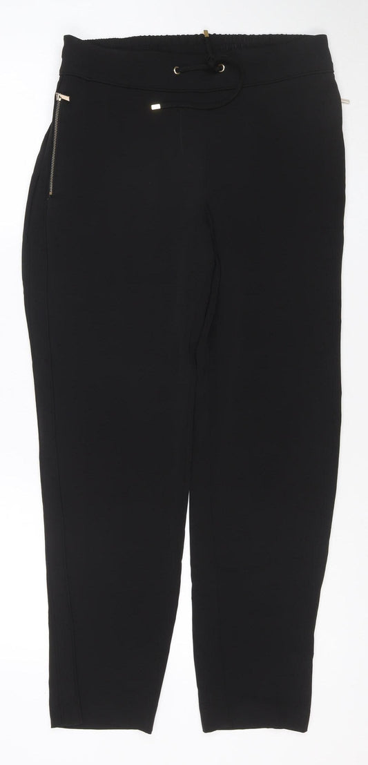 Wallis Women’s Black UK 10 Tapered Trousers with Zip Detail