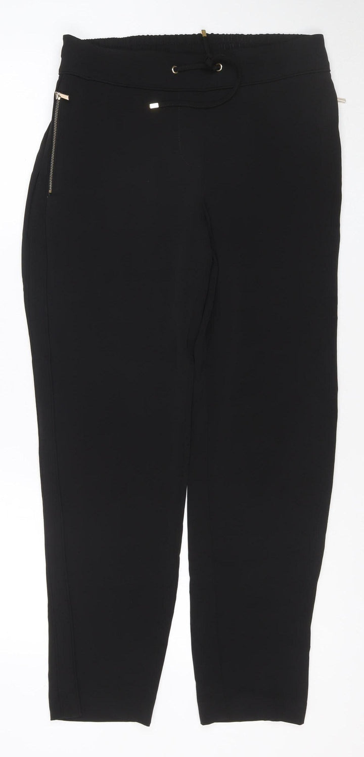 Wallis Women’s Black UK 10 Tapered Trousers with Zip Detail