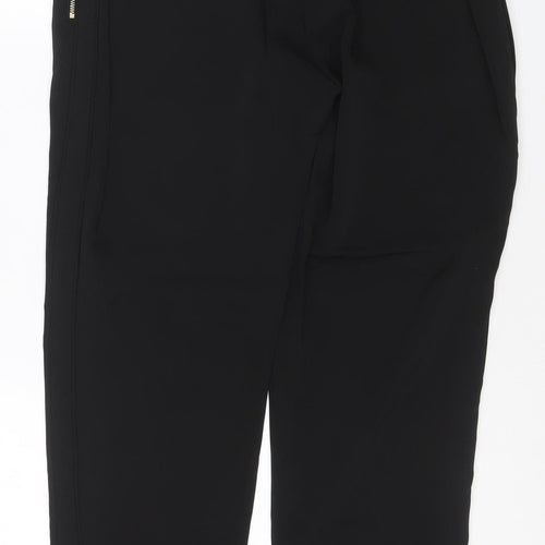 Wallis Women’s Black UK 10 Tapered Trousers with Zip Detail
