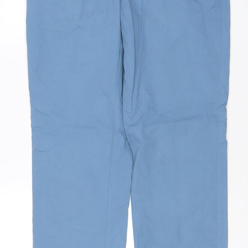 Marks and Spencer Blue Harbour Men's Blue Regular Fit Chino Trousers 32x33