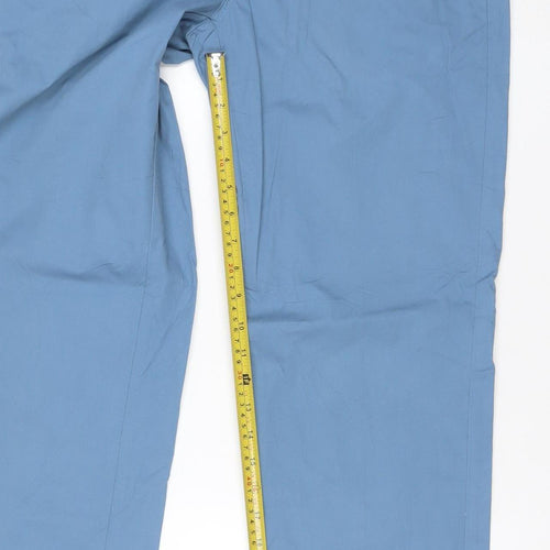 Marks and Spencer Blue Harbour Men's Blue Regular Fit Chino Trousers 32x33