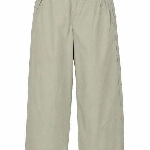 Pull&Bear Men's Beige Wide-Leg Viscose Cotton Trousers Size S