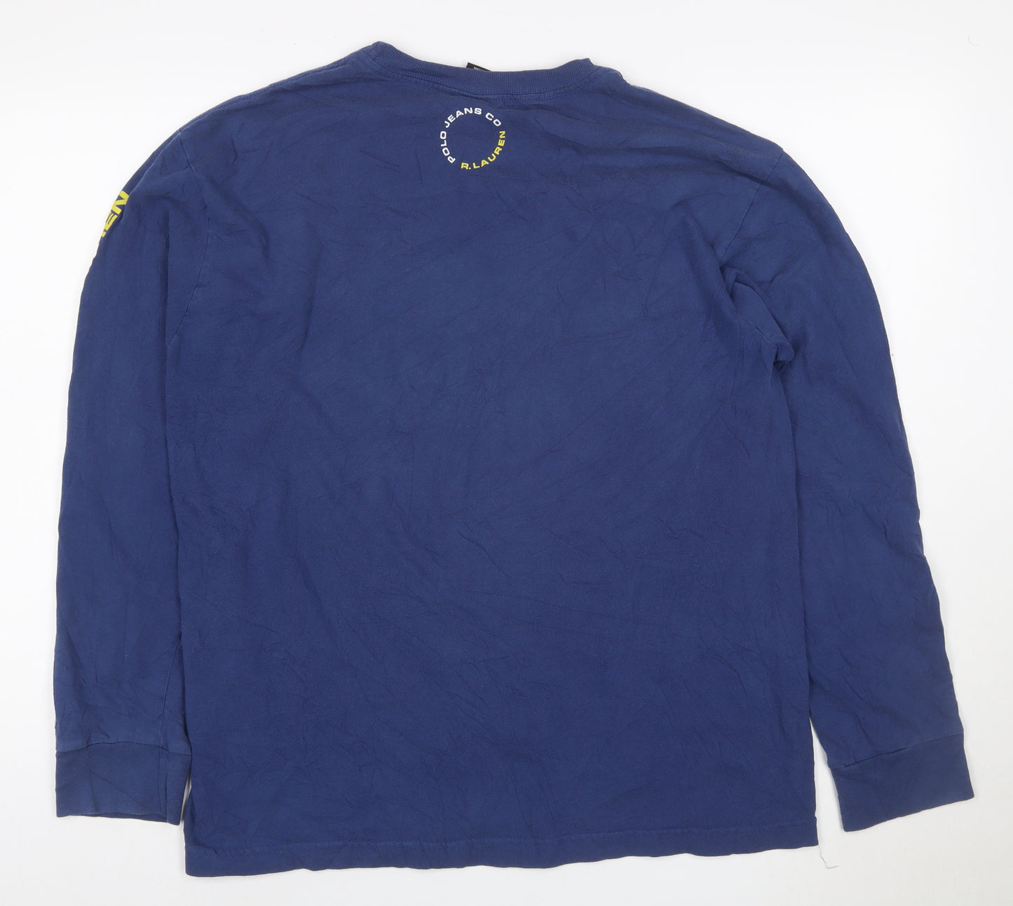 Ralph Lauren Men’s Blue Long Sleeve Logo Cotton T-Shirt M