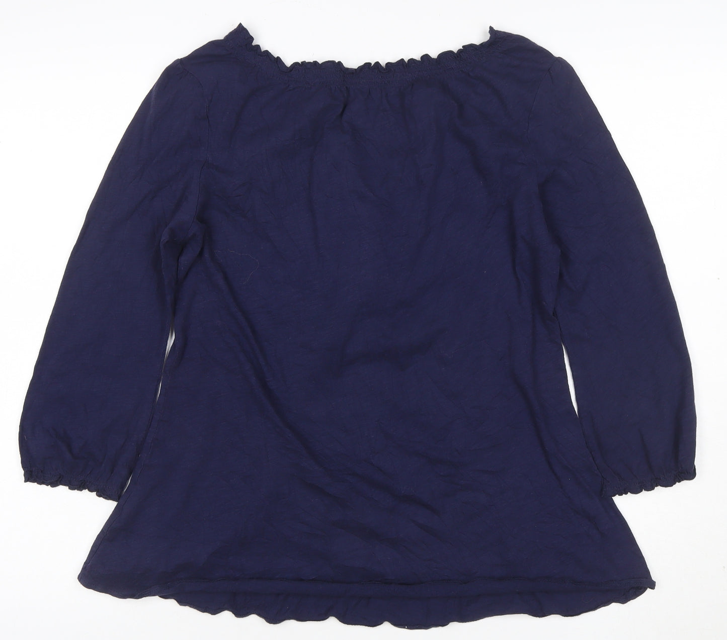 Marks and Spencer Women's Navy 100% Cotton Bohemian Tunic Top UK 12