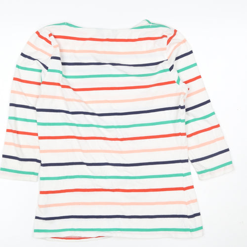 Marks and Spencer Women’s Multicoloured Striped 3/4 Sleeve Cotton T-Shirt Size 12