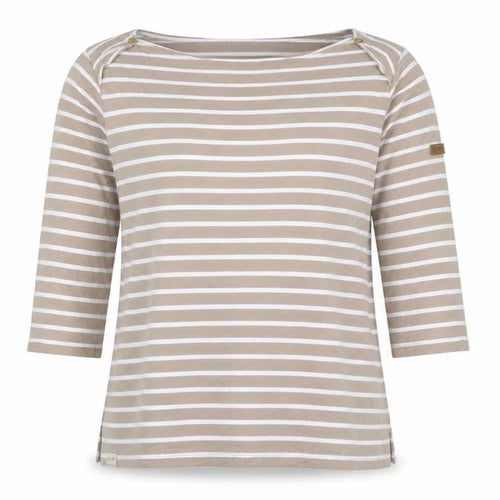Regatta Men’s Beige Striped 3/4 Sleeve Cotton T-Shirt XL