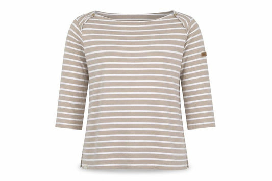 Regatta Men’s Beige Striped 3/4 Sleeve Cotton T-Shirt XL