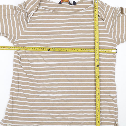 Regatta Men’s Beige Striped 3/4 Sleeve Cotton T-Shirt XL