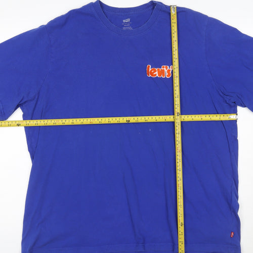Levi's Men's Blue Cotton Crew Neck Short Sleeve T-Shirt XL