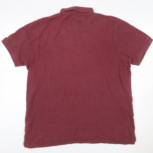 Weird Fish Mens Red Cotton Polo Shirt Size L Short Sleeve Casual