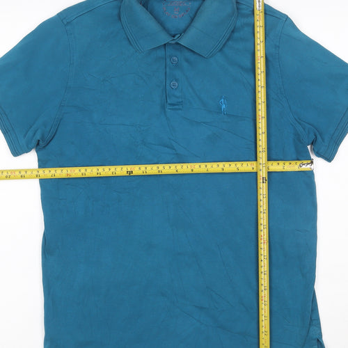 Jockey Men's Blue Cotton Polo Shirt M Regular Fit Casual Athleisure