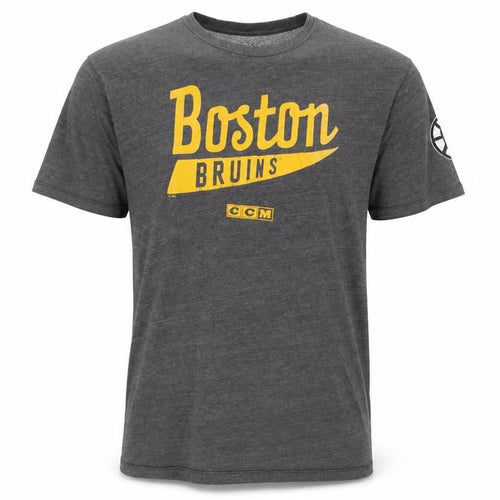 CCM Men's Grey Boston Bruins Graphic Sports T-Shirt XL