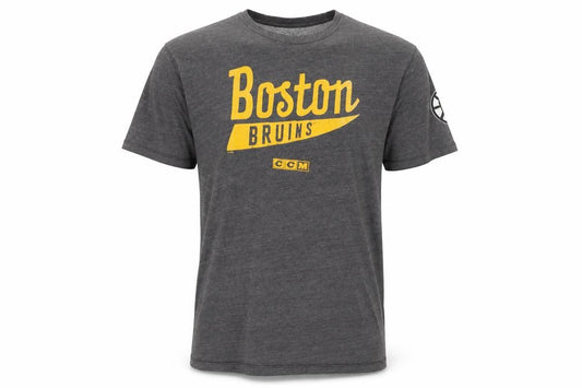 CCM Men's Grey Boston Bruins Graphic Sports T-Shirt XL