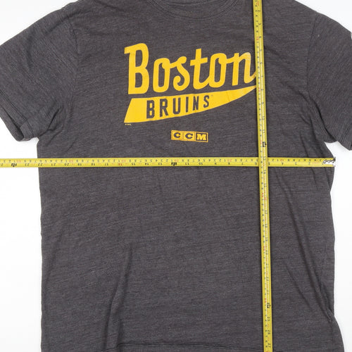 CCM Men's Grey Boston Bruins Graphic Sports T-Shirt XL