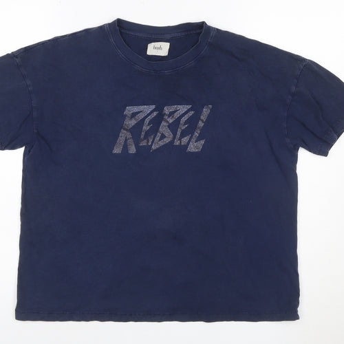 Hush Women's Blue Rebel Print Organic Cotton T-Shirt Size S