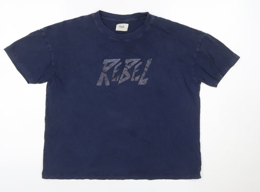 Hush Women's Blue Rebel Print Organic Cotton T-Shirt Size S