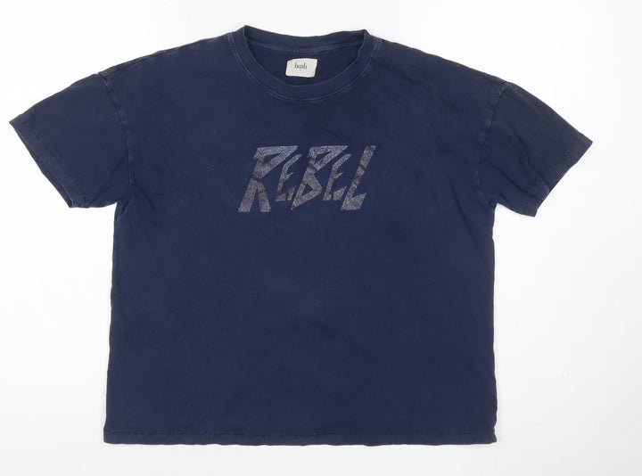 Hush Women's Blue Rebel Print Organic Cotton T-Shirt Size S