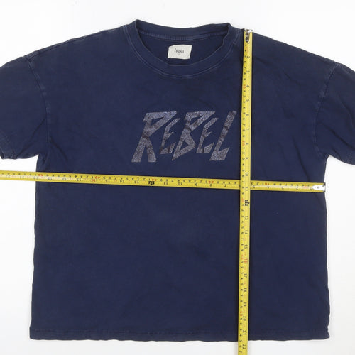 Hush Women's Blue Rebel Print Organic Cotton T-Shirt Size S