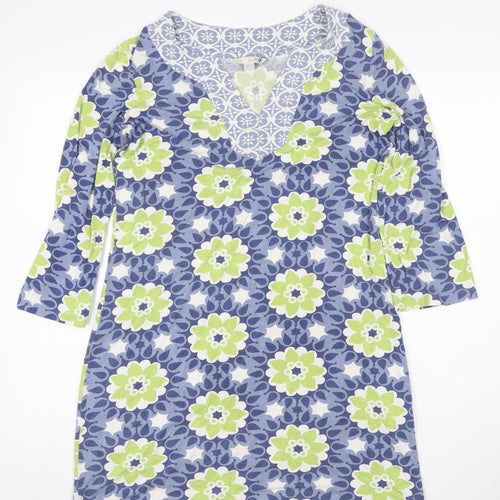 Boden Women Blue Floral Viscose Shift Dress Size 12