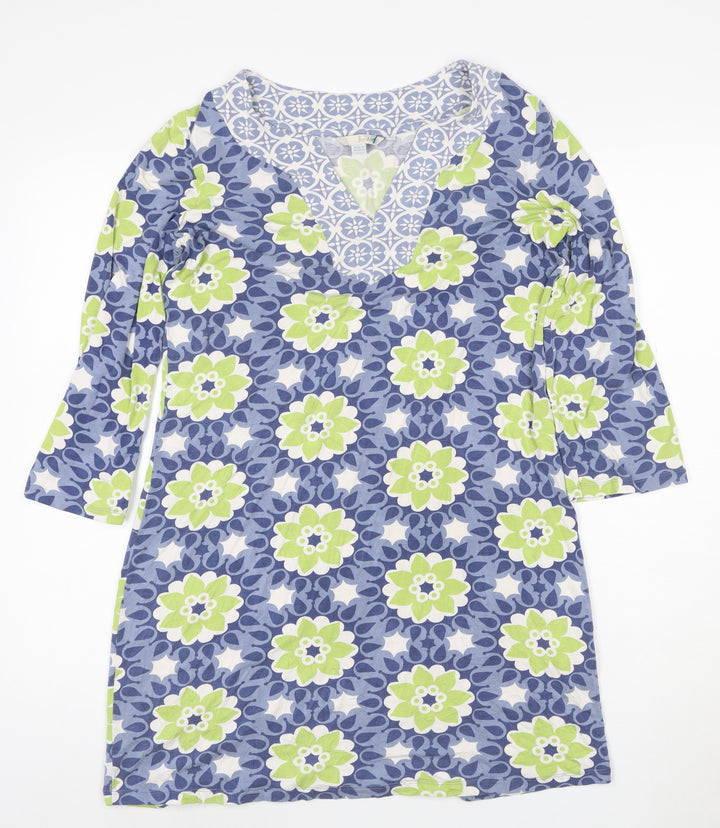 Boden Women Blue Floral Viscose Shift Dress Size 12