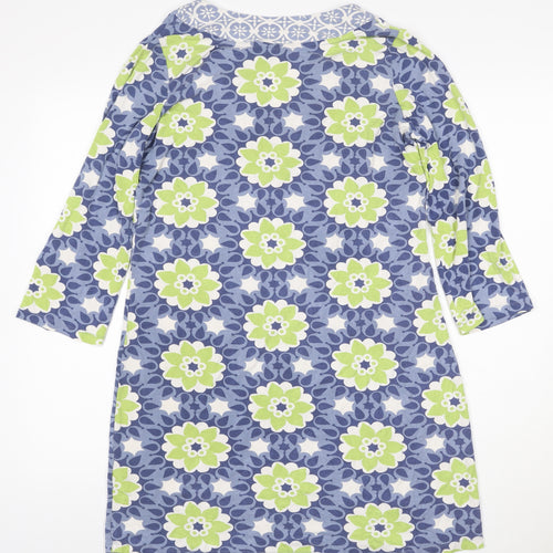 Boden Women Blue Floral Viscose Shift Dress Size 12