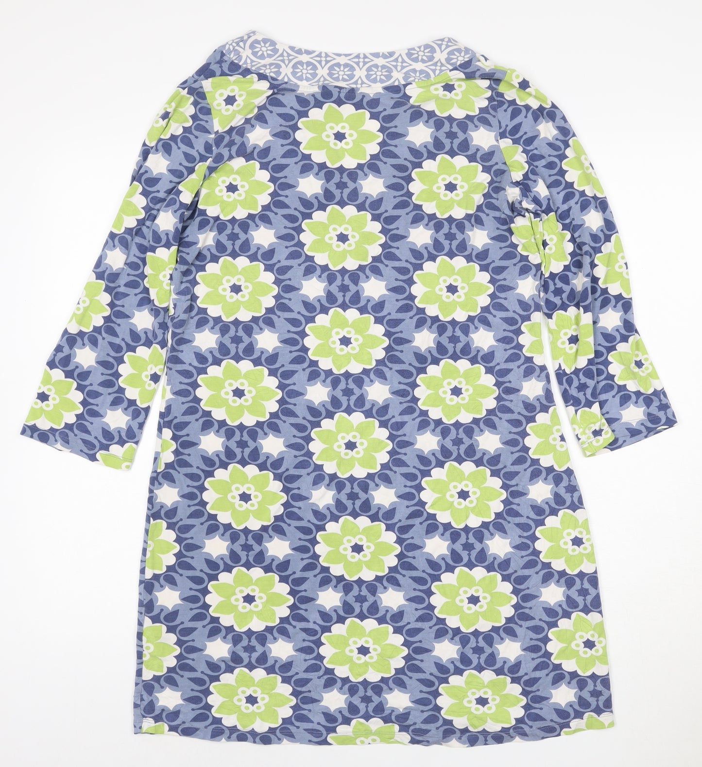 Boden Women Blue Floral Viscose Shift Dress Size 12