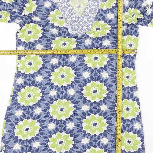 Boden Women Blue Floral Viscose Shift Dress Size 12