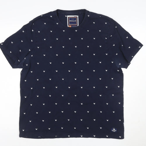 SoulCal & Co Men's Blue Embroidered Crew Neck T-Shirt XL