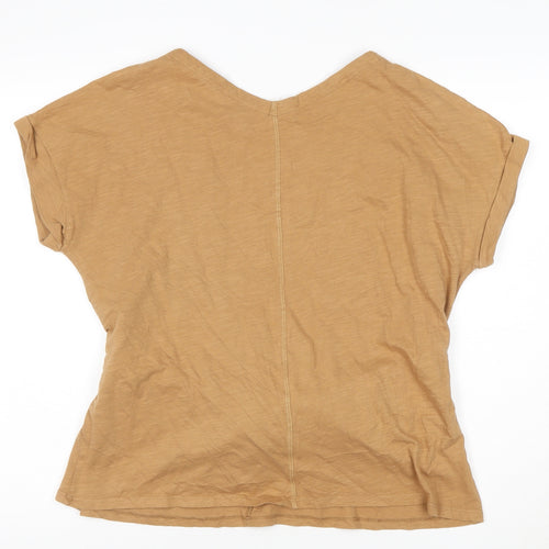 White Stuff Women's Beige Cotton Tunic Blouse UK 16 Short Sleeve