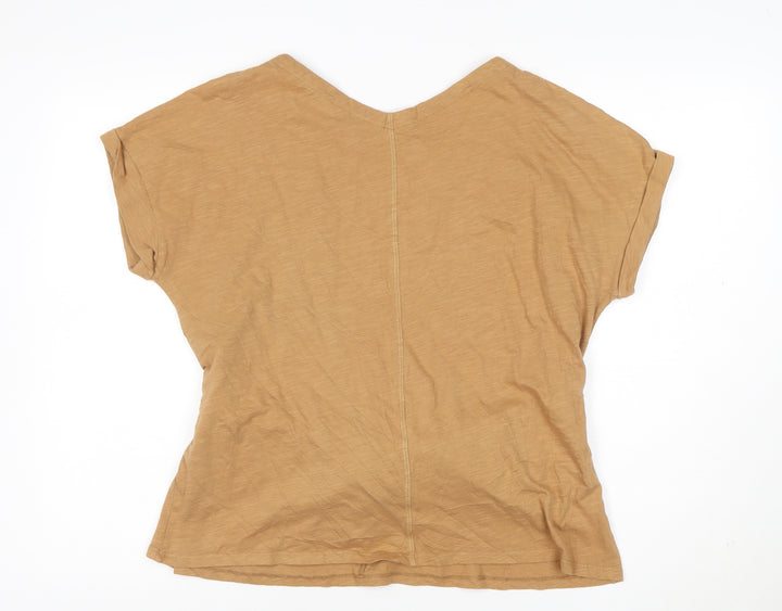 White Stuff Women's Beige Cotton Tunic Blouse UK 16 Short Sleeve