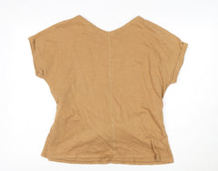 White Stuff Women's Beige Cotton Tunic Blouse UK 16 Short Sleeve