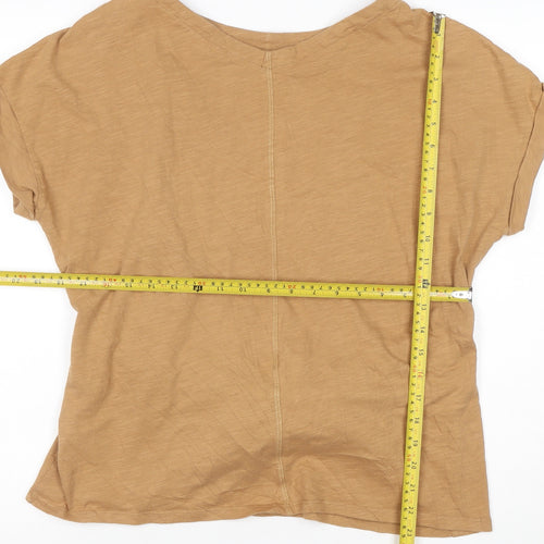 White Stuff Women's Beige Cotton Tunic Blouse UK 16 Short Sleeve