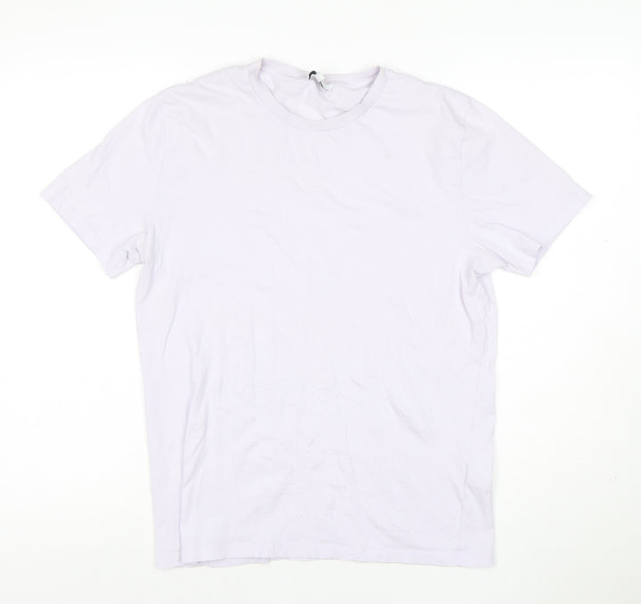 Reiss Women White Cotton Basic Short Sleeve T-Shirt S