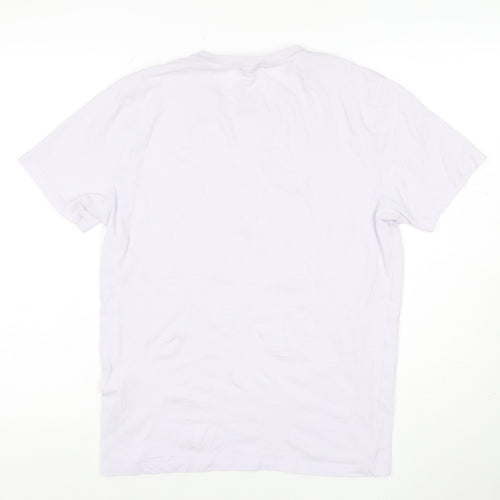 Reiss Women White Cotton Basic Short Sleeve T-Shirt S