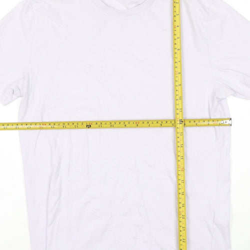 Reiss Women White Cotton Basic Short Sleeve T-Shirt S