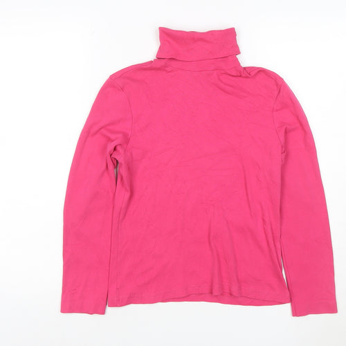 Tommy Hilfiger Women’s Pink Cotton Roll Neck Long Sleeve Top M
