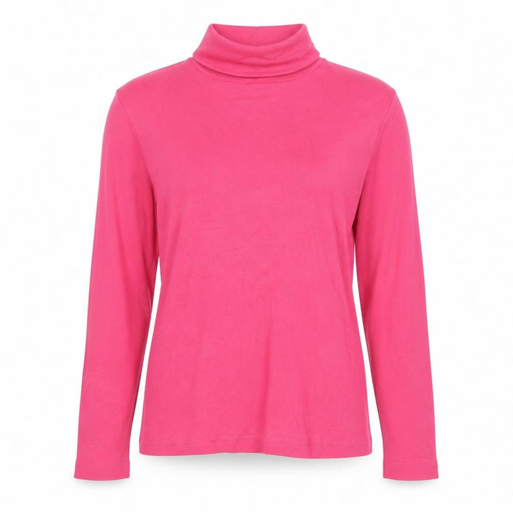 Tommy Hilfiger Women’s Pink Cotton Roll Neck Long Sleeve Top M