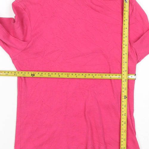 Tommy Hilfiger Women’s Pink Cotton Roll Neck Long Sleeve Top M