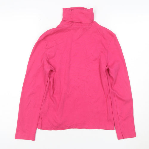Tommy Hilfiger Women’s Pink Cotton Roll Neck Long Sleeve Top M