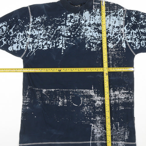 Duke Men's Navy Long Sleeve Graphic Print Cotton T-Shirt XLB