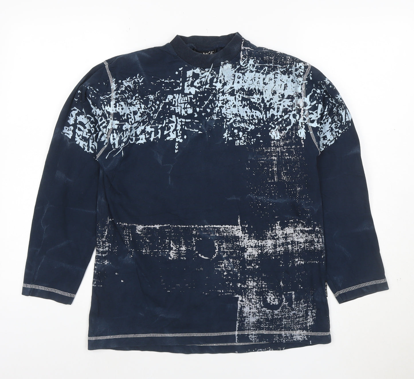 Duke Men's Navy Long Sleeve Graphic Print Cotton T-Shirt XLB