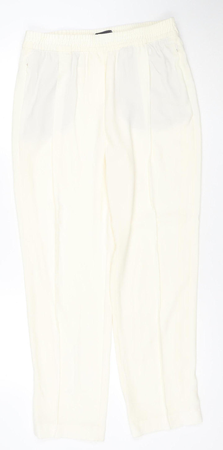 Marks and Spencer Women’s Ivory Crepe Jogger Trousers Size 12
