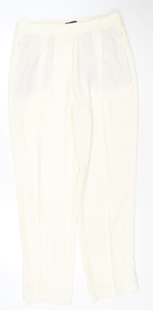 Marks and Spencer Women’s Ivory Crepe Jogger Trousers Size 12