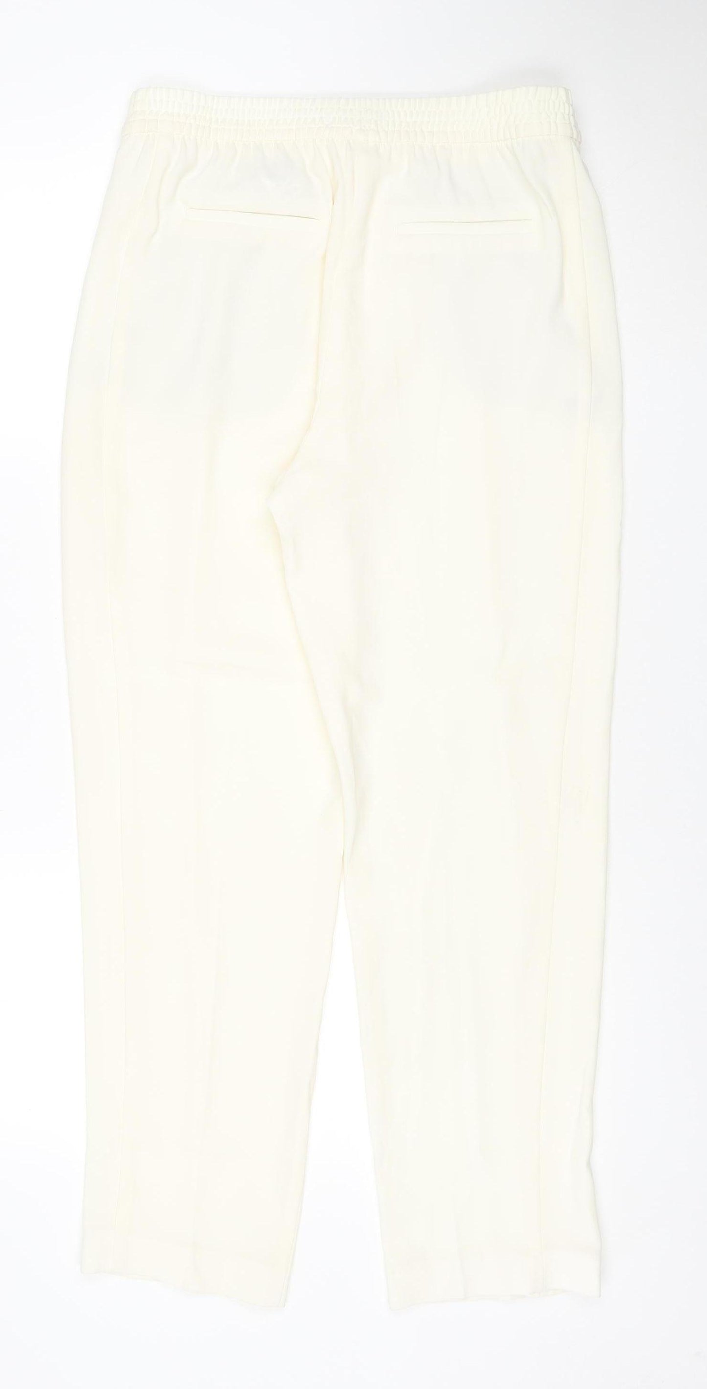 Marks and Spencer Women’s Ivory Crepe Jogger Trousers Size 12