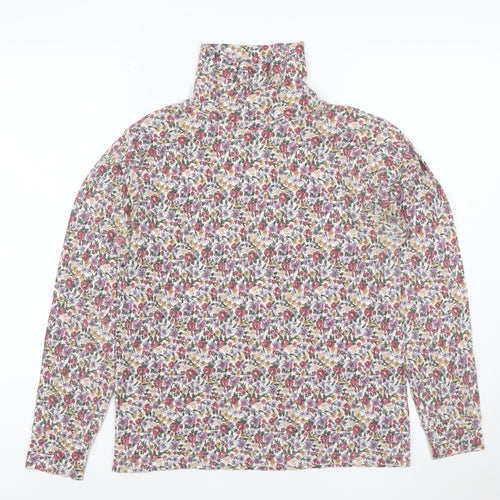 Spirit of the Andes Women's Multicoloured Floral Roll Neck Long Sleeve Top L